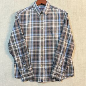 UNTUCKit Carano Shirt Mens Large Distressed Plaid Gray Blue Red UT-14-31093